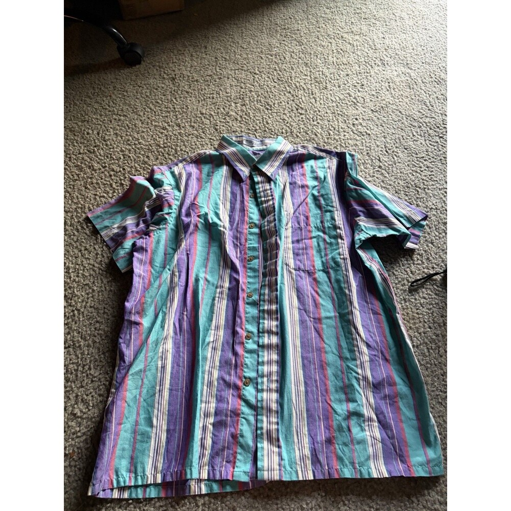 VTG Early 90s Arrow Sport Button Down Shirt Short Sleeve Mens Large